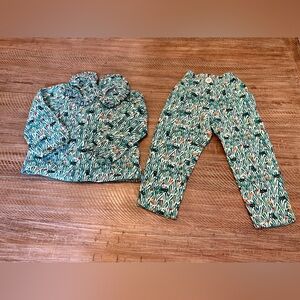 Catimini Green and White Patterned Pajama Set